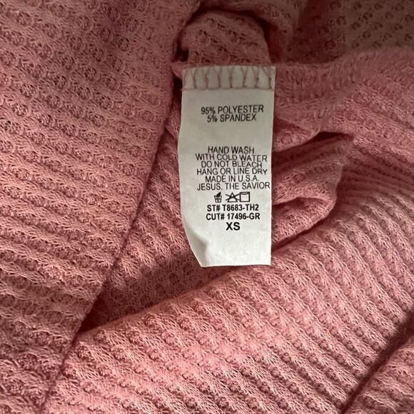 Blush Pink waffle knit top - Picture 6 of 11